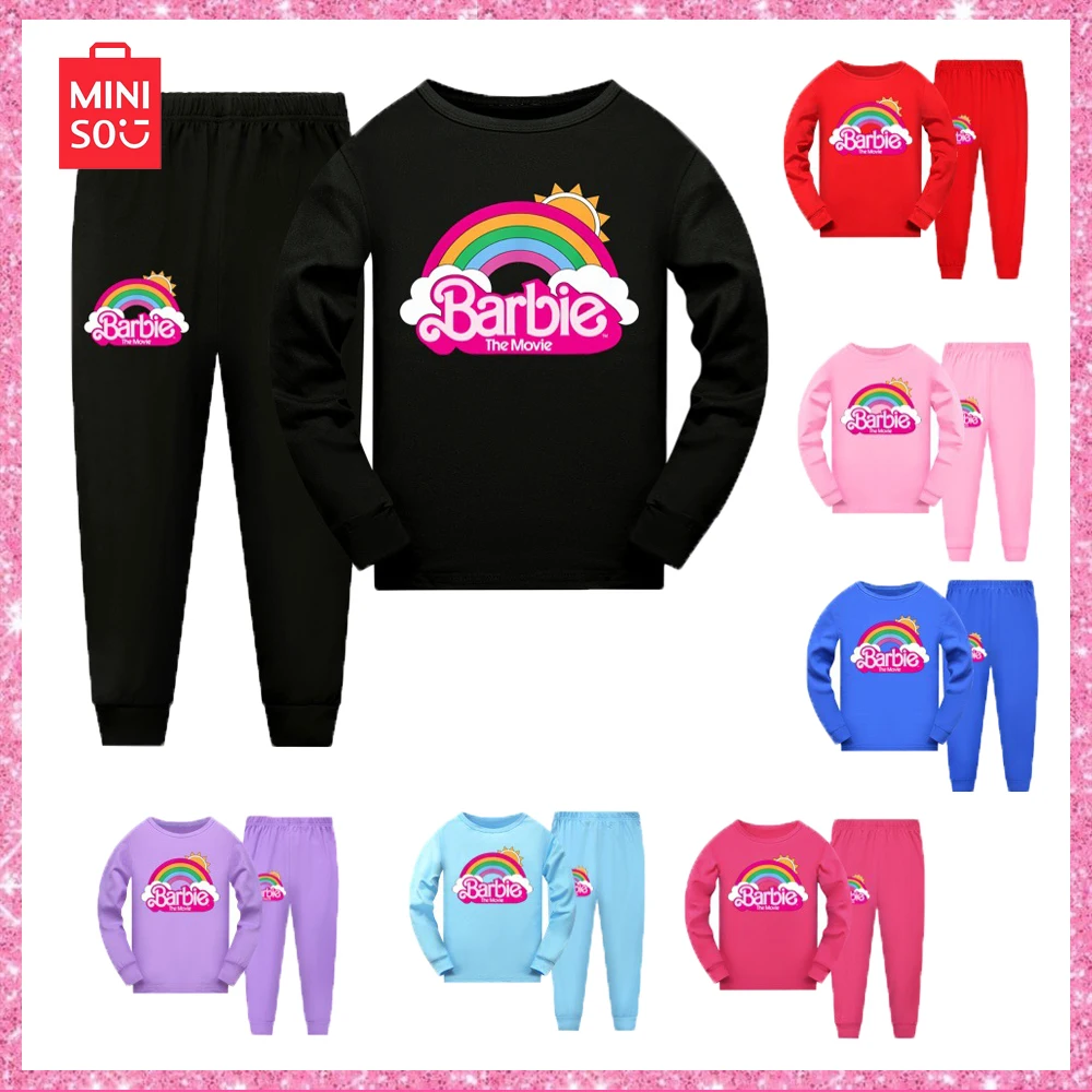 Miniso 2023 Barbie New Boy Girl Imitation Cotton Milk Silk Long-Sleeved Sweater Long Pants Pajamas 2-Pcs Christmas Set Birthday
Miniso 2023 Barbie New Boy Girl Imitation Cotton Milk Silk Long-Sleeved Sweater Long Pants Pajamas 2-Pcs Christmas Set Birthday
