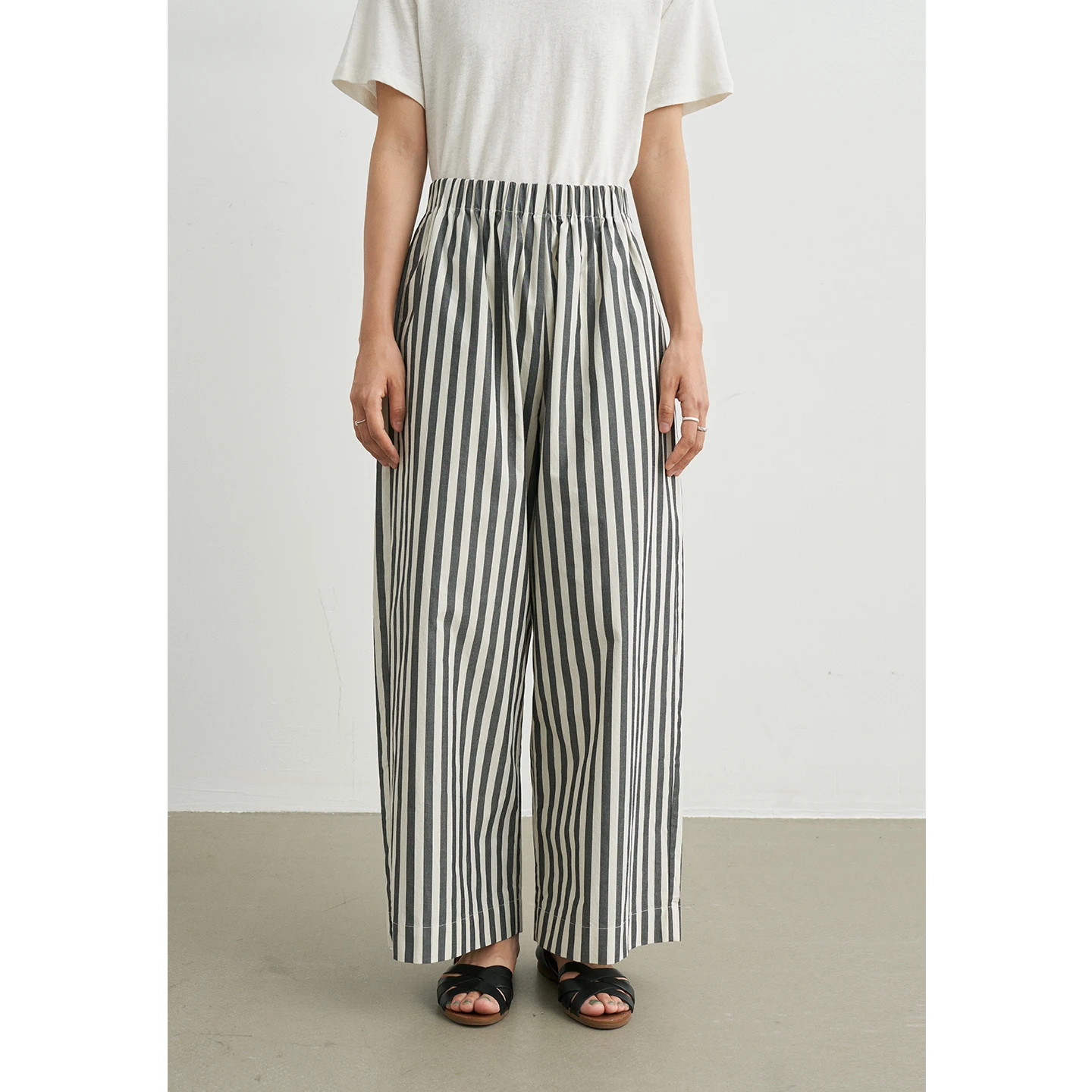 Ertang Cotton Linen Blend Summer Thin Color Woven Stripe Elastic Waist Loose Straight Leg Pants High Waist Nine Points Pants
Ertang Cotton Linen Blend Summer Thin Color Woven Stripe Elastic Waist Loose Straight Leg Pants High Waist Nine Points Pants