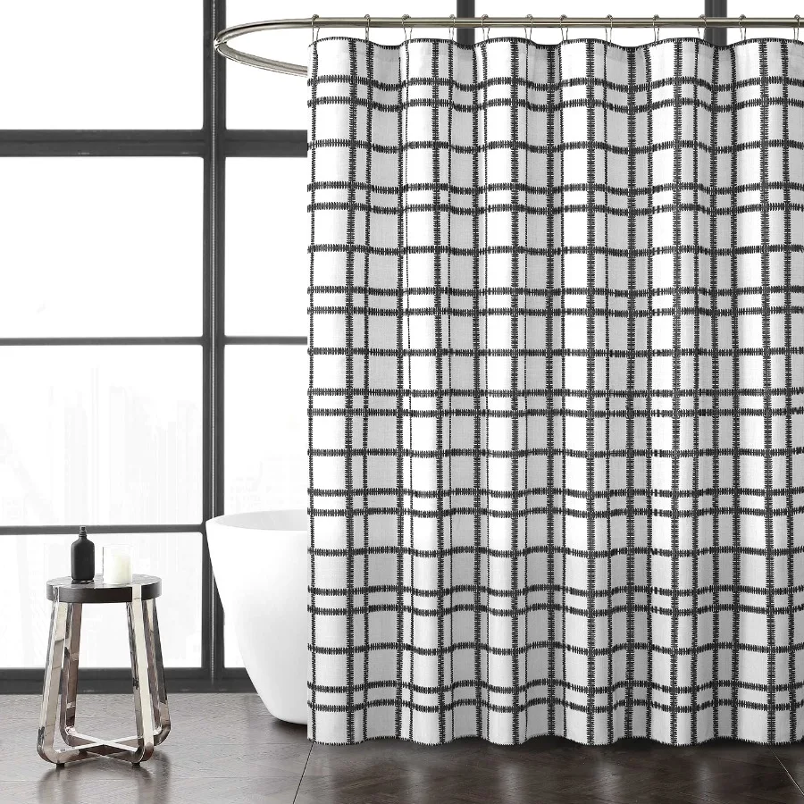 14 Piece Black and White Leave Grid Shower Curtain Set 72" x 72" Faux Linen Fabric Curtain Waterproof PEVA Liner and Metal Hook
14 Piece Black and White Leave Grid Shower Curtain Set 72" x 72" Faux Linen Fabric Curtain Waterproof PEVA Liner and Metal Hook