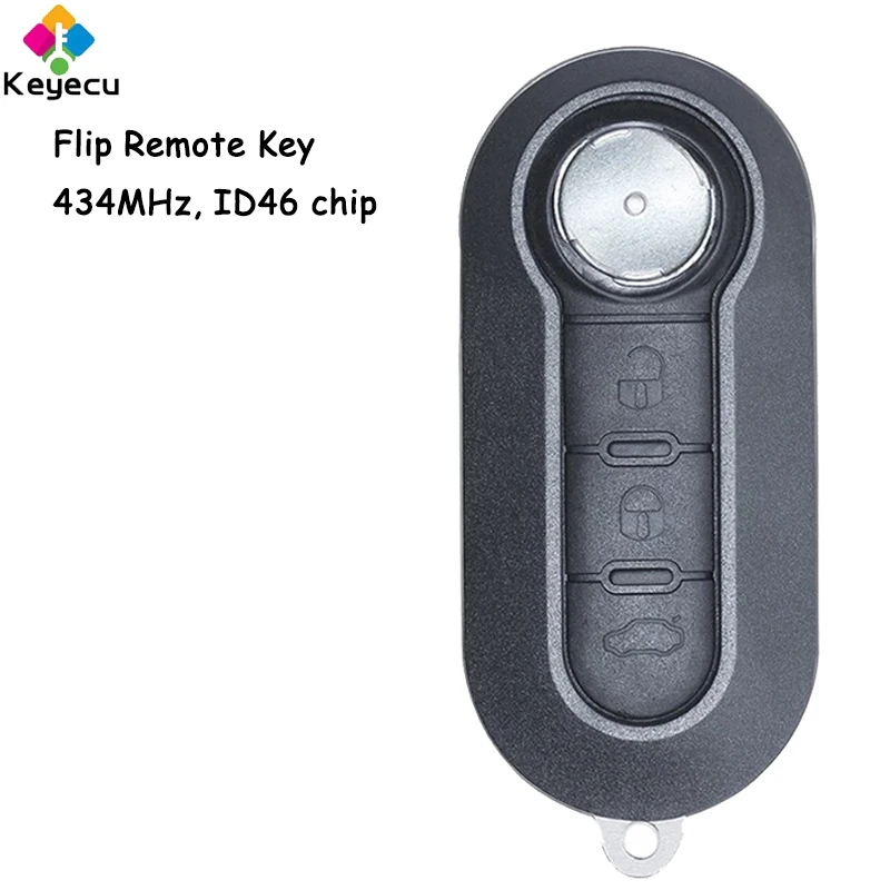 KEYECU Replacement Flip Folding Remote Control Car Key With 3 Buttons 433MHz ID46 Chip - FOB for Fiat 500L Bravo Ducato 300
KEYECU Replacement Flip Folding Remote Control Car Key With 3 Buttons 433MHz ID46 Chip - FOB for Fiat 500L Bravo Ducato 300