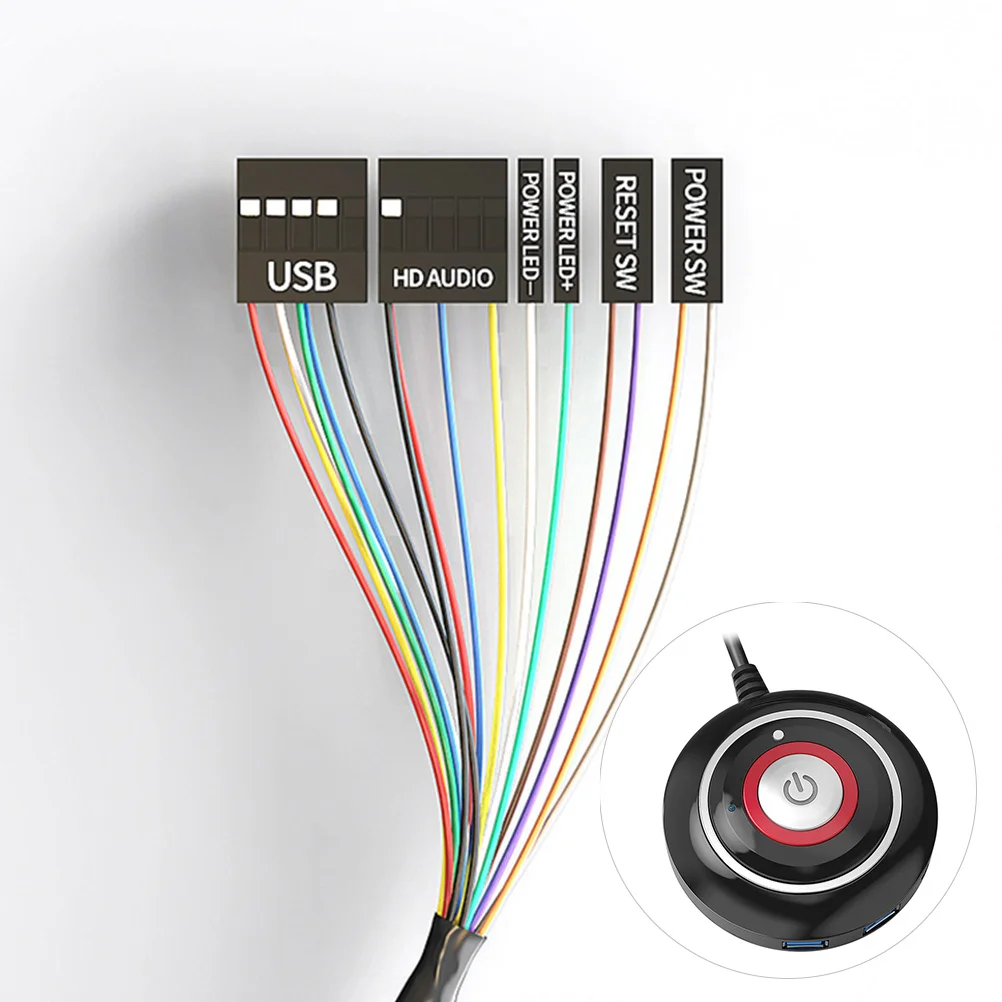 Replacement Desktop Computer Reset Button USB Audio Extension High Durability ABS Material Power Button for Office Cafe Home
Replacement Desktop Computer Reset Button USB Audio Extension High Durability ABS Material Power Button for Office Cafe Home