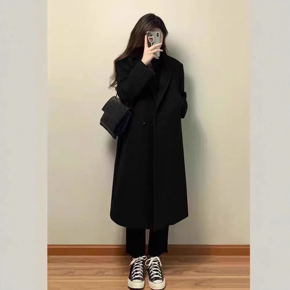 Korean Style Suit Collar High-end Woolen Coat Women's Autumn and Winter 2025 New Over the Knee Mid Length Woolen Coat
Korean Style Suit Collar High-end Woolen Coat Women's Autumn and Winter 2025 New Over the Knee Mid Length Woolen Coat