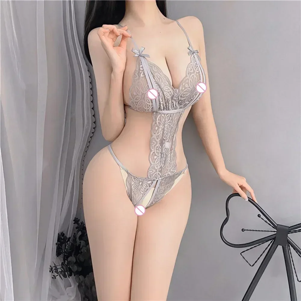 Women's Sexy Open Crotch Bodysuits Lingerie Lace Hollow Out Bow Female Soft Erotic Underwear Tights Jumpsuits
Women's Sexy Open Crotch Bodysuits Lingerie Lace Hollow Out Bow Female Soft Erotic Underwear Tights Jumpsuits