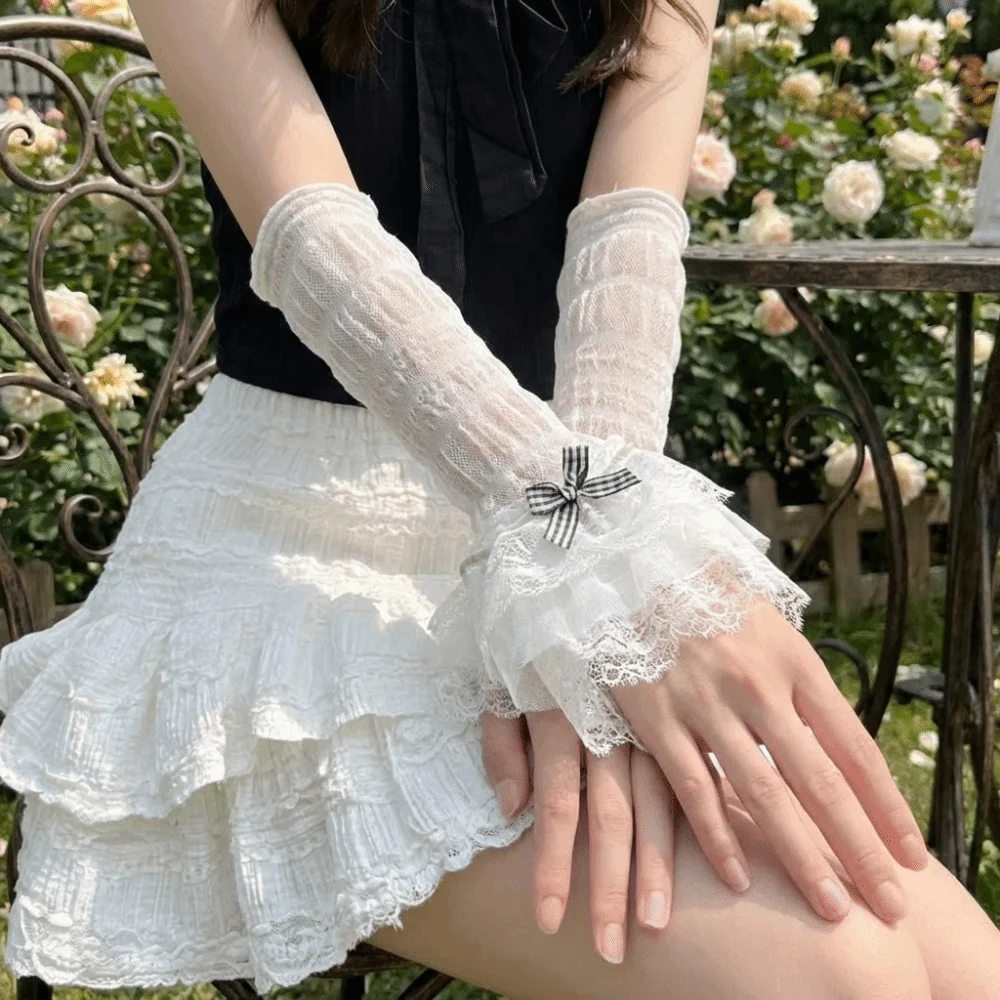 New 1 Pair Thin Lace Lace Arm Sleeves Bowknot Design Breathable Lace Fingerless Gloves Sun Protection Sleeves Fashion Accessory
New 1 Pair Thin Lace Lace Arm Sleeves Bowknot Design Breathable Lace Fingerless Gloves Sun Protection Sleeves Fashion Accessory