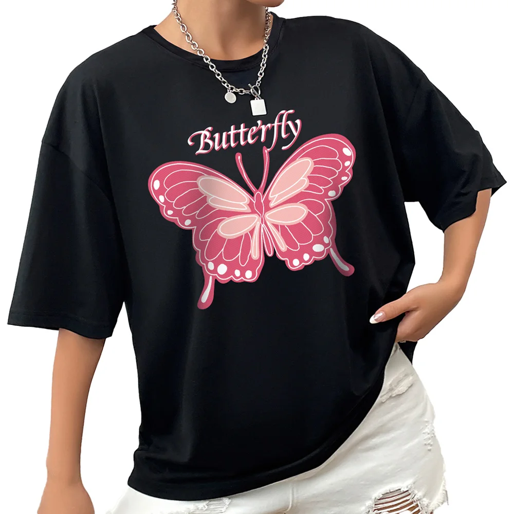 Women's Pink Butterfly Petal Print T-shirt, Short Sleeve, Round Neck, Cute Graphic T-shirt, Women's T-shirt Clothing
Women's Pink Butterfly Petal Print T-shirt, Short Sleeve, Round Neck, Cute Graphic T-shirt, Women's T-shirt Clothing