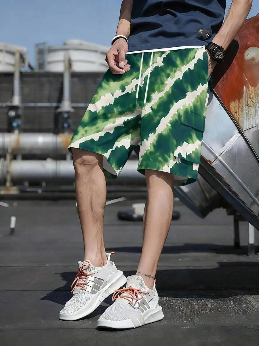 Mens Green White Tie-Dye Workwear Shorts Drawstring Waist Cargo Pocket Street Casual
Mens Green White Tie-Dye Workwear Shorts Drawstring Waist Cargo Pocket Street Casual