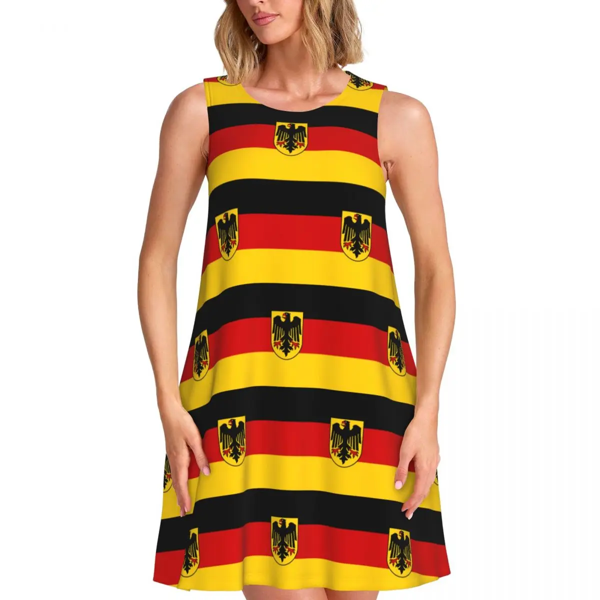Custom Germany Flag Loose Sundress With Pocket Print German Patriotic Women's Sleeveless Dress For Beach Vacations Dress
Custom Germany Flag Loose Sundress With Pocket Print German Patriotic Women's Sleeveless Dress For Beach Vacations Dress