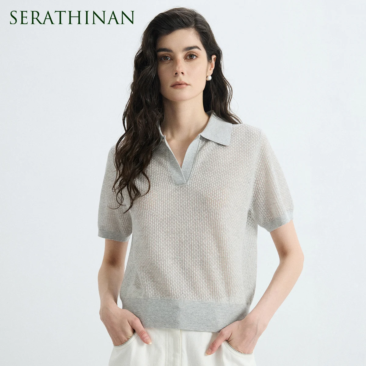 BY3611538 Premium Silk Linen Knitted Chic Women's V-Neck Polo Pullover Luxury Slim Fit Stretchy Knitwear Tops
BY3611538 Premium Silk Linen Knitted Chic Women's V-Neck Polo Pullover Luxury Slim Fit Stretchy Knitwear Tops