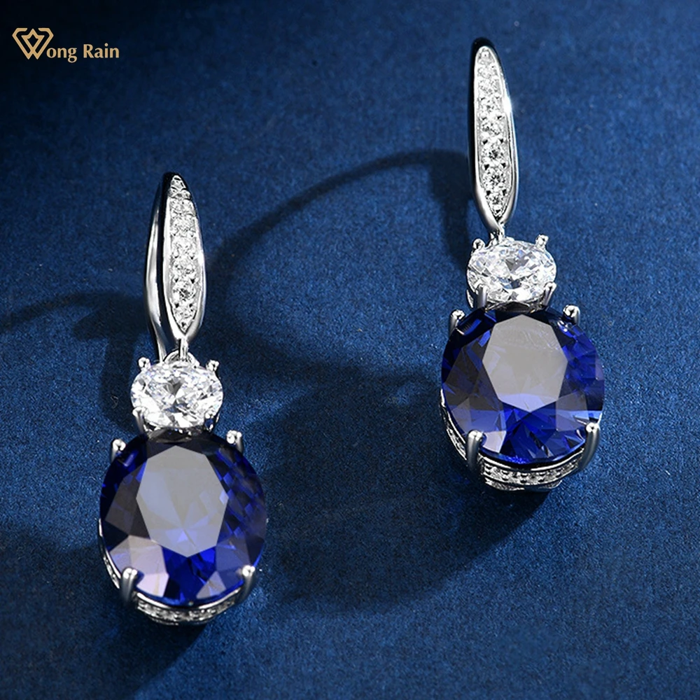 Wong Rain Solid 925 Sterling Silver Oval Cut 9*11 MM Sapphire High Carbon Diamond Gemstone Drop Dangle Earrings Fine Jewelry
Wong Rain Solid 925 Sterling Silver Oval Cut 9*11 MM Sapphire High Carbon Diamond Gemstone Drop Dangle Earrings Fine Jewelry