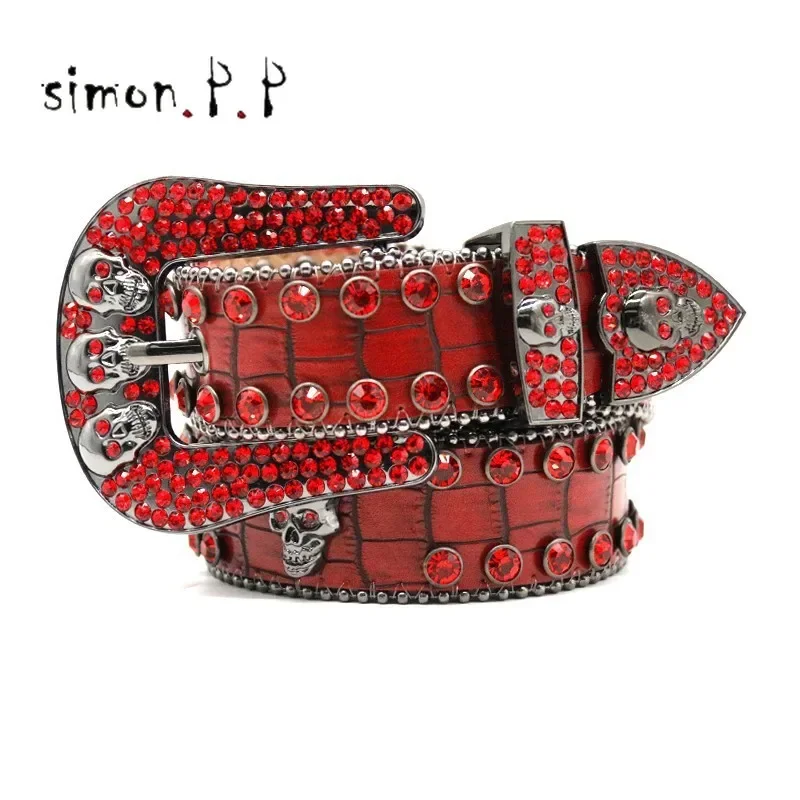 Western Skull Rhinestone Belts for Women Luxury Diamond Strap Cowgirl Cowboy Bling Crystal Pin Buckle Studded Mens Belts
Western Skull Rhinestone Belts for Women Luxury Diamond Strap Cowgirl Cowboy Bling Crystal Pin Buckle Studded Mens Belts