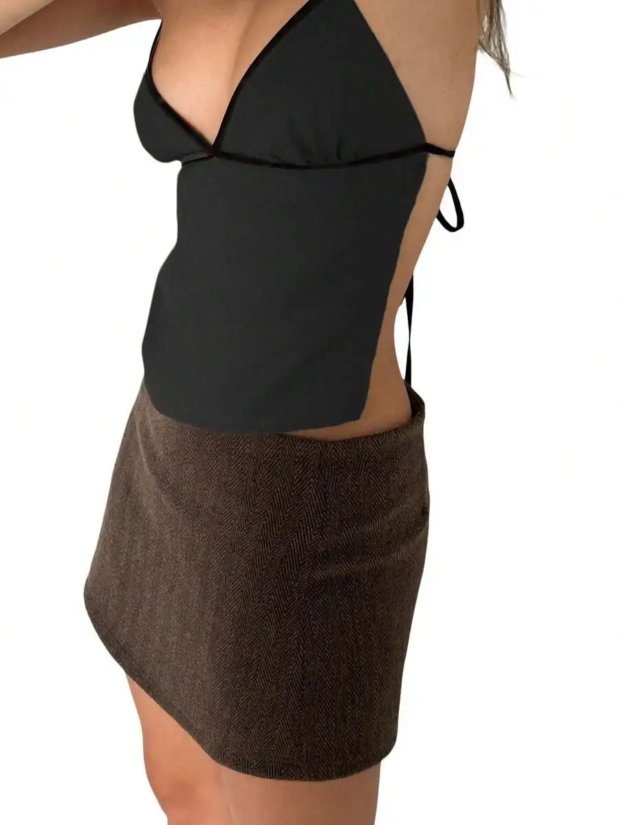 Women Backless Spaghetti Strap Cami Crop Top Deep V Neck Tie Up Summer Tank Top
Women Backless Spaghetti Strap Cami Crop Top Deep V Neck Tie Up Summer Tank Top