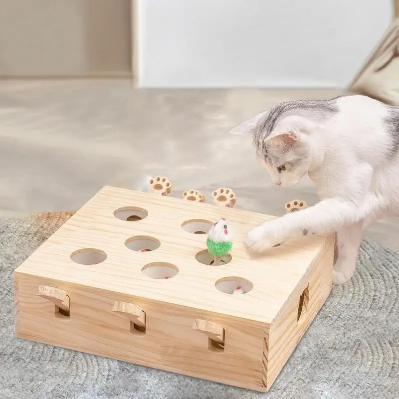 Interactive Cat Toys Wood Kitten Catching Mice Toy Pop And Play Cat Interactive Toy For Indoor Cats Kittens
Interactive Cat Toys Wood Kitten Catching Mice Toy Pop And Play Cat Interactive Toy For Indoor Cats Kittens