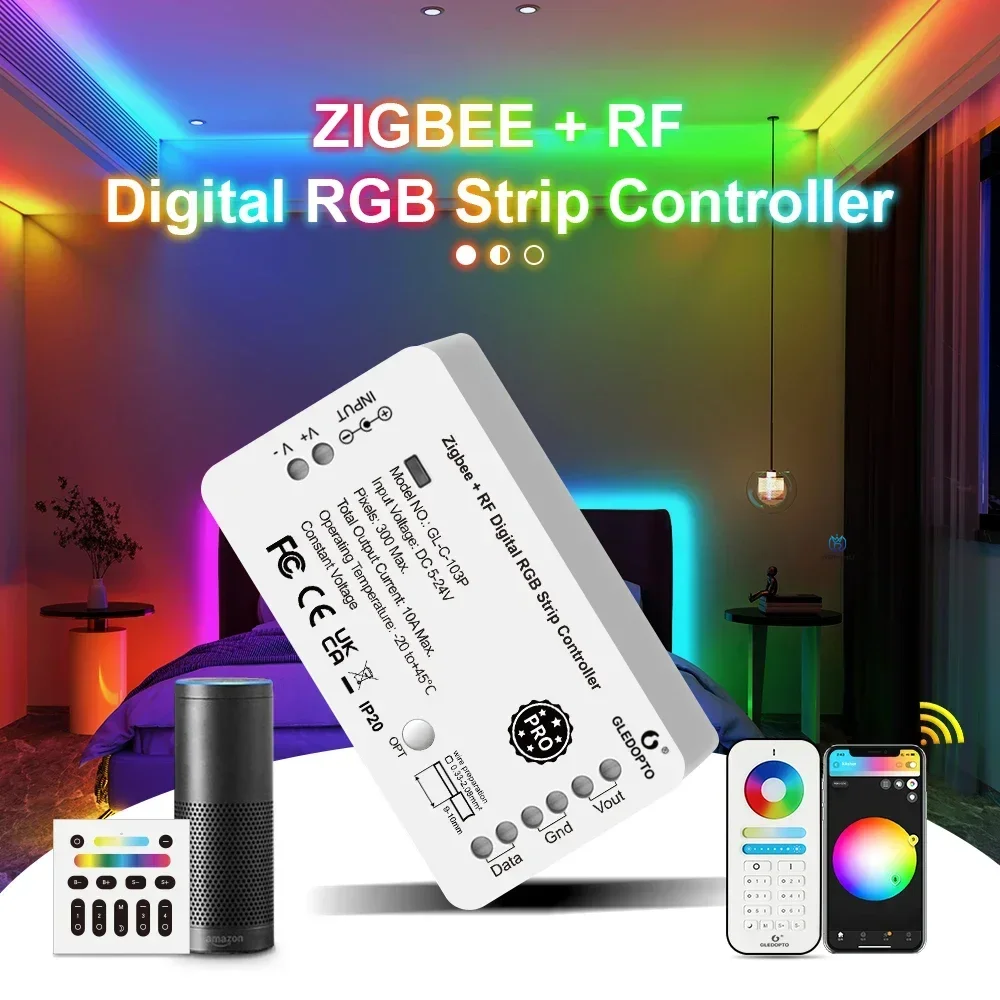 Gledopto ZigBee RF светодиодный пиксельный контроллер, адресуемая полоса управления светом, динамический световой эффект для WS2811 WS2812, гибкий DIY
Gledopto ZigBee RF светодиодный пиксельный контроллер, адресуемая полоса управления светом, динамический световой эффект для WS2811 WS2812, гибкий DIY