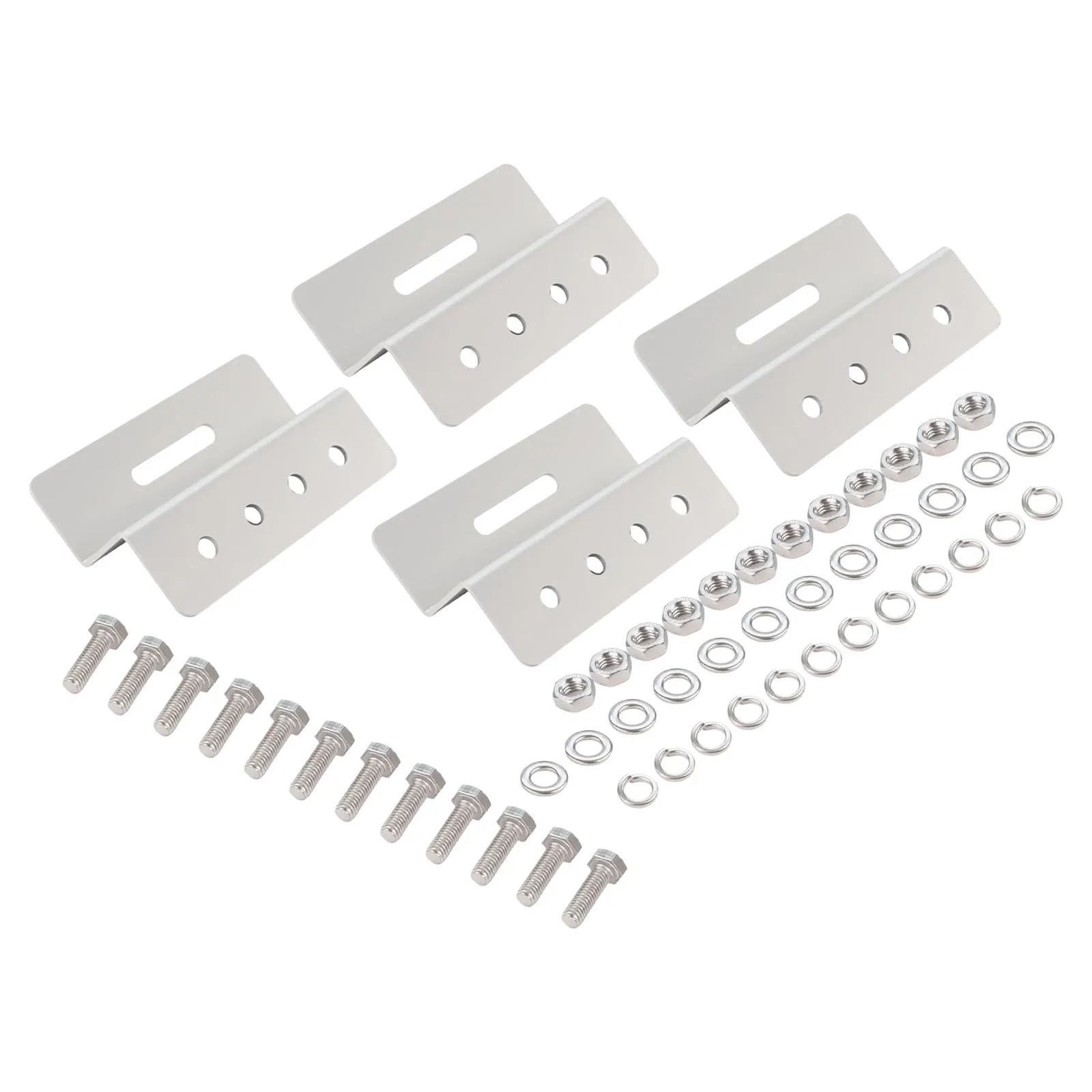4 Pack of Sturdy Aluminum Z Brackets for Solar Panel Mounting with Screws and Nuts for RV and Boat Installations
4 Pack of Sturdy Aluminum Z Brackets for Solar Panel Mounting with Screws and Nuts for RV and Boat Installations