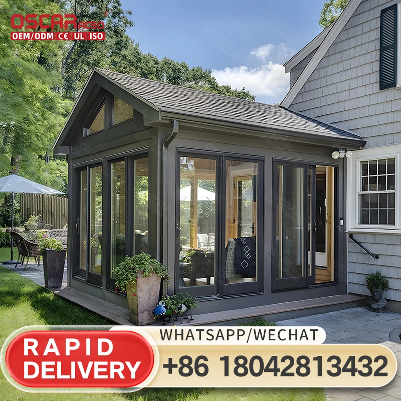 Customized Factory Direct Aluminium Glass House Sunroom for Outdoor Garden Patio Use with Creative Design in Europe and America
Customized Factory Direct Aluminium Glass House Sunroom for Outdoor Garden Patio Use with Creative Design in Europe and America
