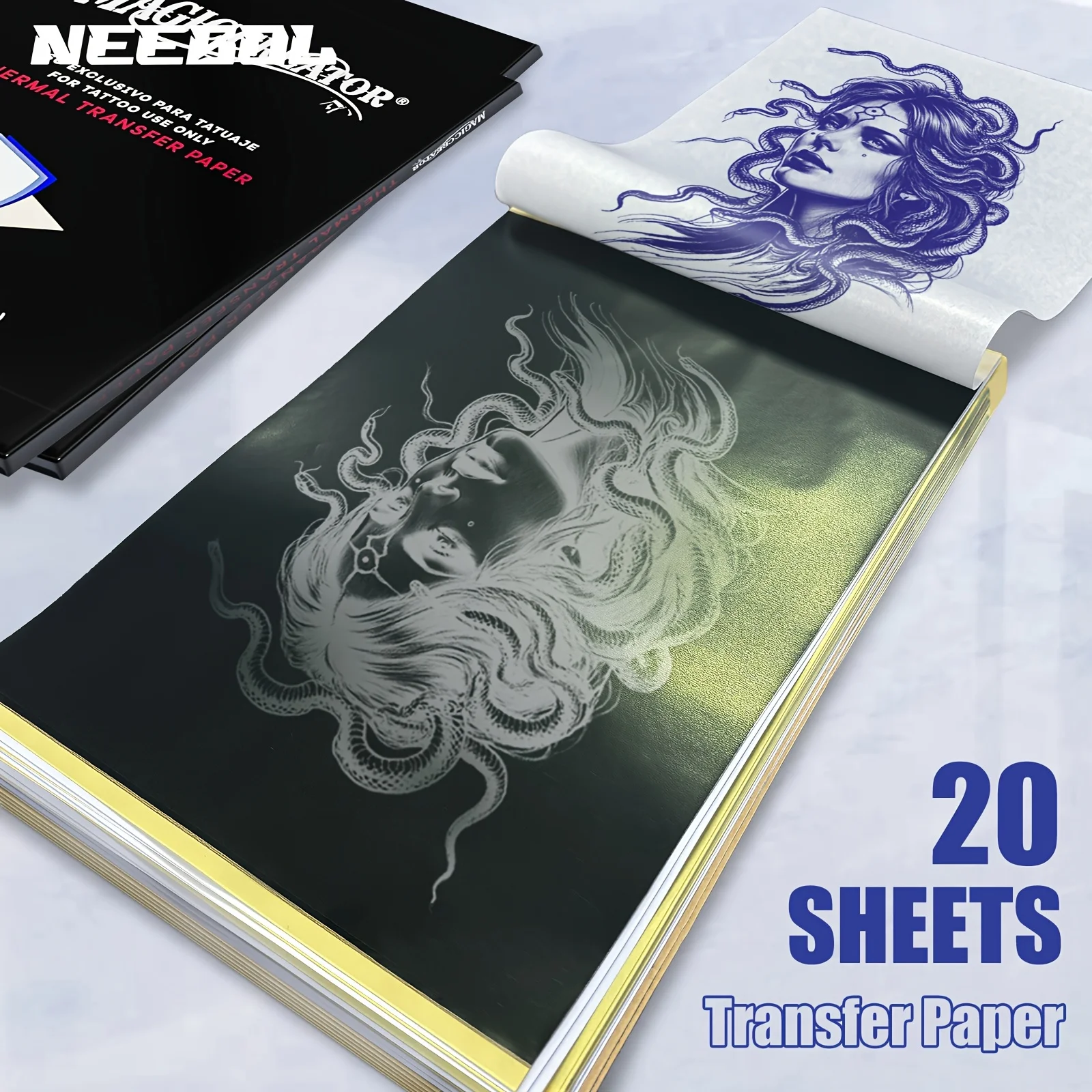 SAMONAY 20/100 Sheets Tattoo Transfer Paper, Tattoo Stencil Transfer Paper For Tattooing, A4 Size, Tattoo Supplies, 4 Layers, DIY pattern Body Art Makeup Gift For Tattoo Beginners And Artists, Gifts For Enthusiasts
SAMONAY 20/100 Sheets Tattoo Transfer Paper, Tattoo Stencil Transfer Paper For Tattooing, A4 Size, Tattoo Supplies, 4 Layers, DIY pattern Body Art Makeup Gift For Tattoo Beginners And Artists, Gifts For Enthusiasts