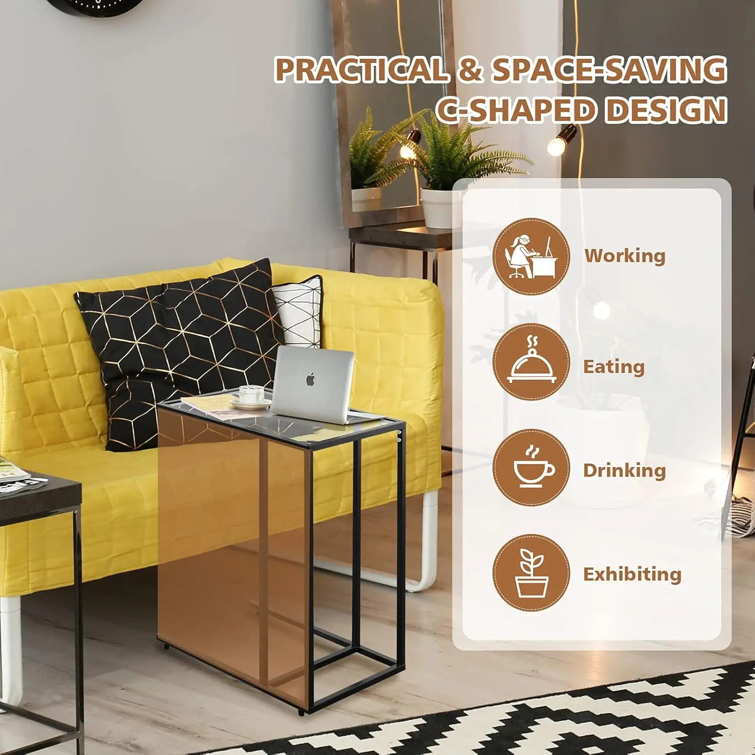 26"" End Table With Solid Glass Portable Living Room Bedroom Office Dormitory Laptop Desk Sofa Side Table Snack Table C Table
26"" End Table With Solid Glass Portable Living Room Bedroom Office Dormitory Laptop Desk Sofa Side Table Snack Table C Table