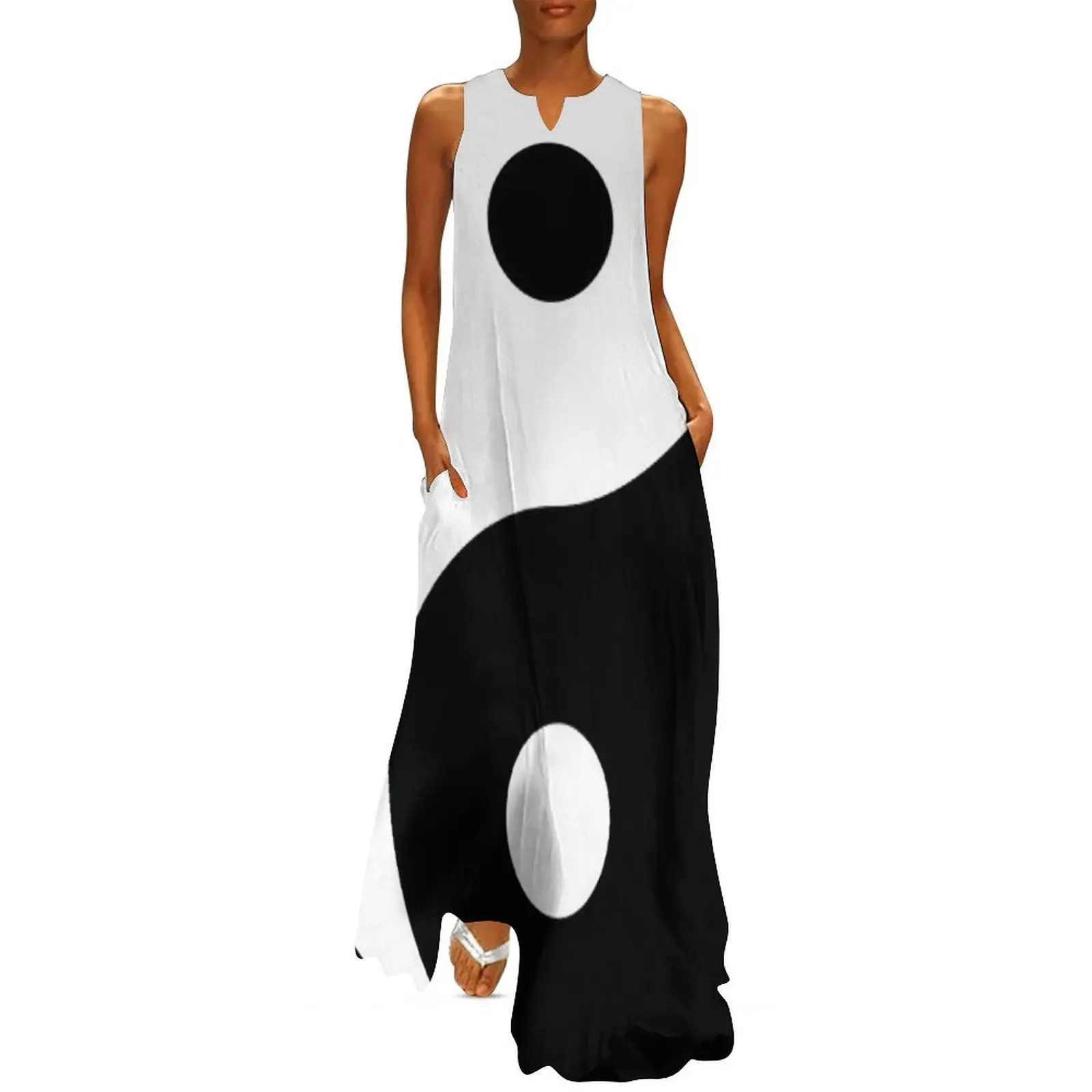 Yin and Yang - Negative Space Design White on Black Long Dress Female clothing Woman fashion
Yin and Yang - Negative Space Design White on Black Long Dress Female clothing Woman fashion