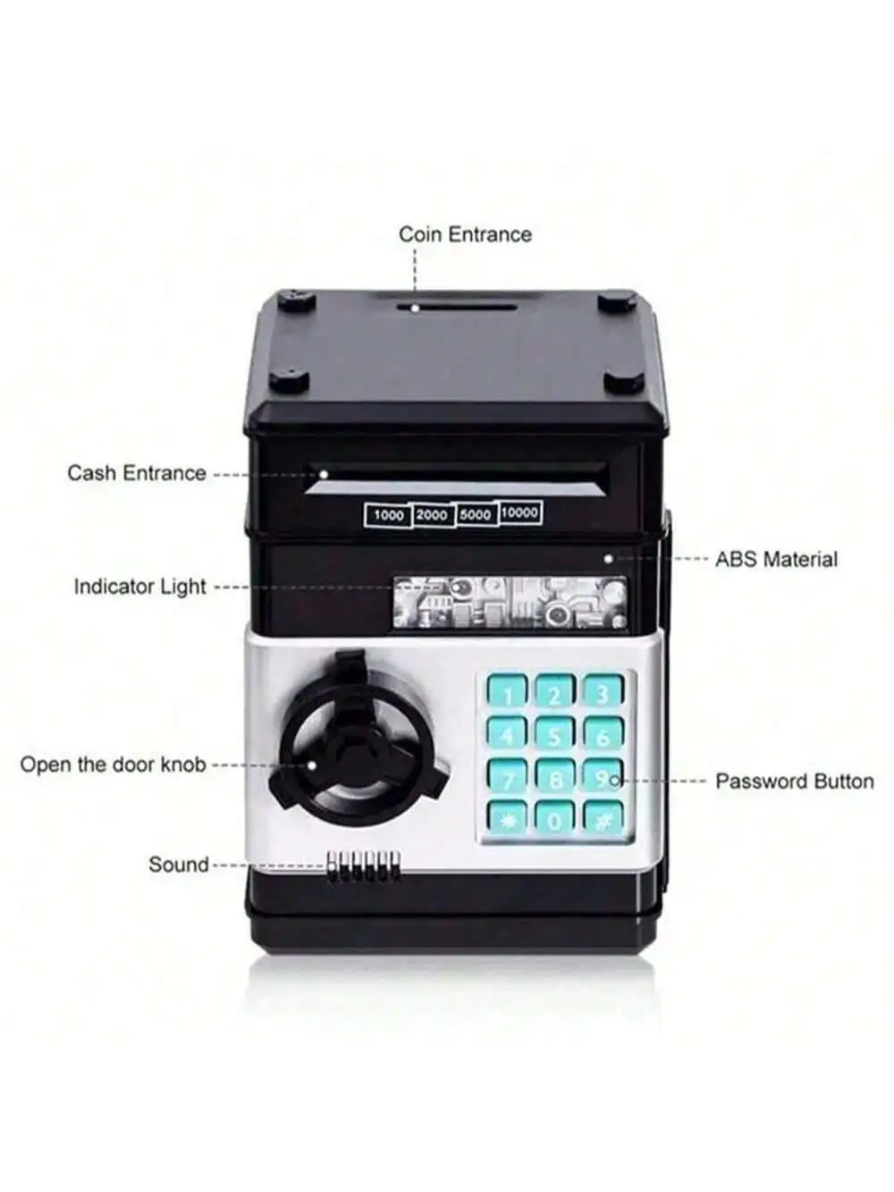 Smart piggy bank, cash and coins can be used as ATM bank electronic coins, bank gifts, creative password unlocking, automatic mo
Smart piggy bank, cash and coins can be used as ATM bank electronic coins, bank gifts, creative password unlocking, automatic mo