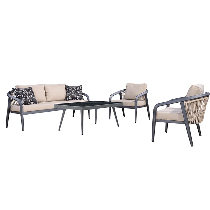 Luxury Modern Garden Furniture Rope Aluminium Outdoor Sofa Set
Luxury Modern Garden Furniture Rope Aluminium Outdoor Sofa Set