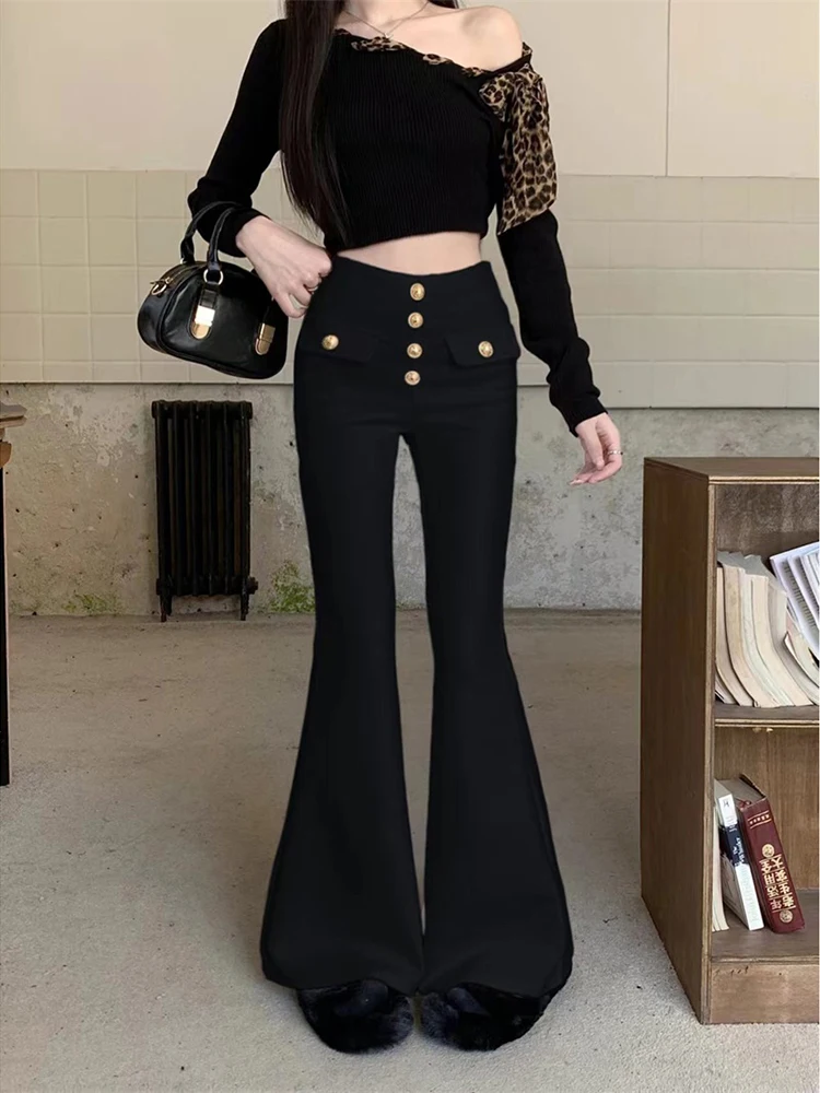 Slim high waist Casual pants 2025 Spring autumn New design slim fit flared pants
Slim high waist Casual pants 2025 Spring autumn New design slim fit flared pants