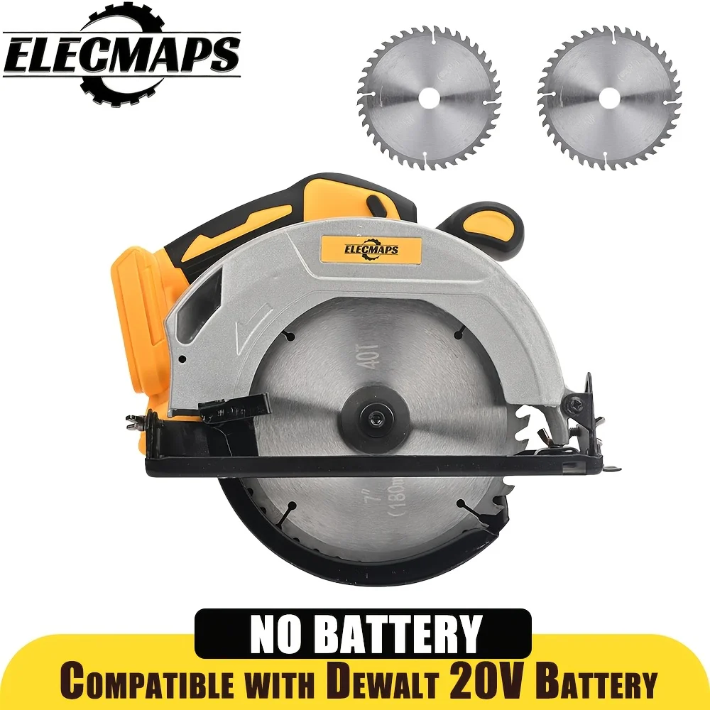 ELECMAPS 7-Inch Cordless Circular Saw, for Dewalt 20V Battery, 0-50 Degree Bevel Capacity, Lightweight, Includes 2 Blades, for Wood, Stone And Plastic, Tool Only, Battery Not Included, Gift for Men
ELECMAPS 7-Inch Cordless Circular Saw, for Dewalt 20V Battery, 0-50 Degree Bevel Capacity, Lightweight, Includes 2 Blades, for Wood, Stone And Plastic, Tool Only, Battery Not Included, Gift for Men