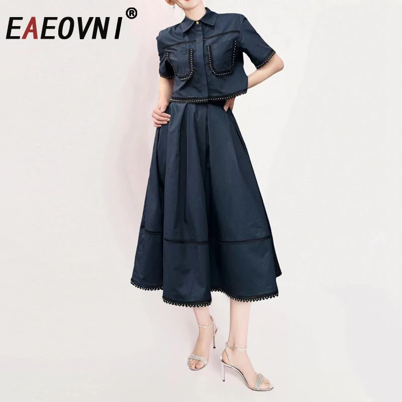 EAEOVNI 2025 Fashion Two Piece Set Women Embroider Short Blouse + High Waist A Line Long Skirt Casual 2025 New Solid Clothing
EAEOVNI 2025 Fashion Two Piece Set Women Embroider Short Blouse + High Waist A Line Long Skirt Casual 2025 New Solid Clothing