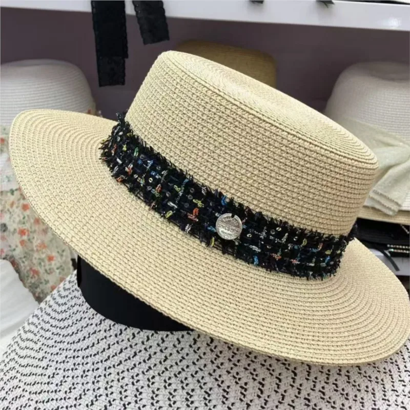 Summer new Hepburn socialite style flat-topped hat for a seaside vacation to shield from the
Summer new Hepburn socialite style flat-topped hat for a seaside vacation to shield from the