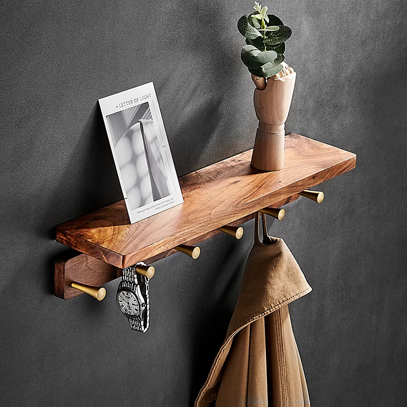 Walnut Bathroom Rack With Hook Wall-mounted Coat Hook Rack Clothes Robe Towel Hanger Hat Bag Hooks Shower Storage Rack Shelf
Walnut Bathroom Rack With Hook Wall-mounted Coat Hook Rack Clothes Robe Towel Hanger Hat Bag Hooks Shower Storage Rack Shelf