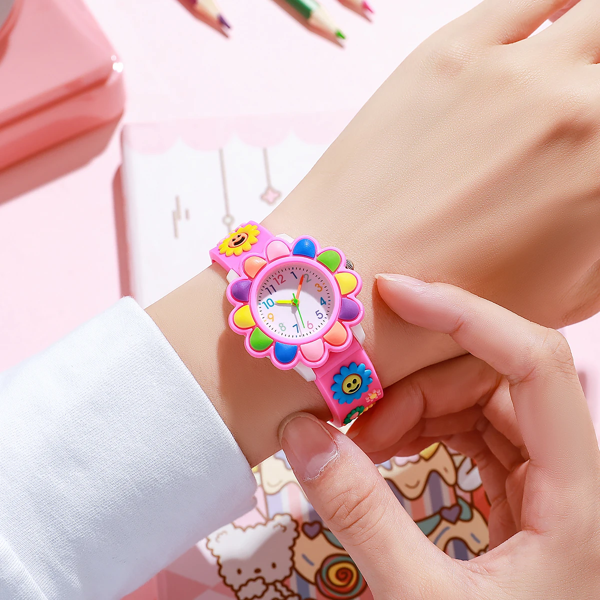 Cute Smiley Flower Kids Watch, 3D Cartoon Silicone Strap Wristwatch, Time Teacher for Girls, Waterproof Perfect Gift for Childre
Cute Smiley Flower Kids Watch, 3D Cartoon Silicone Strap Wristwatch, Time Teacher for Girls, Waterproof Perfect Gift for Childre