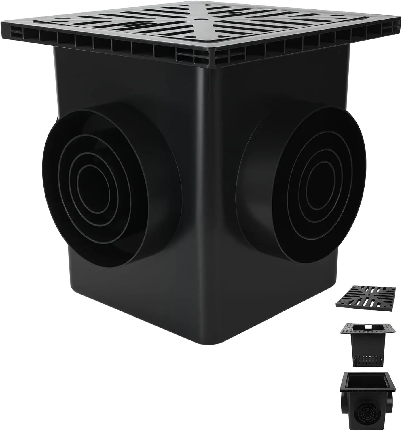 12-Inch Catch Basin Drain Kit with Debris Basket, Fits 2",3",4-3/8",6-3/8" Pipes, Outdoor Yard Drainage
12-Inch Catch Basin Drain Kit with Debris Basket, Fits 2",3",4-3/8",6-3/8" Pipes, Outdoor Yard Drainage