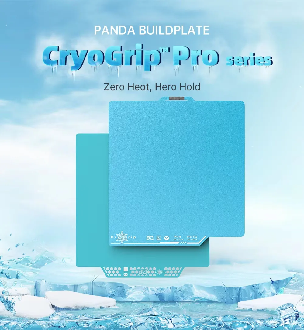 High Adhesion CryoGrip Pro Frostbite Panda Plate for Bambu X1/P1/A1 & Kobra 3 & Voron 300mm Cold Bed Printing Surface
High Adhesion CryoGrip Pro Frostbite Panda Plate for Bambu X1/P1/A1 & Kobra 3 & Voron 300mm Cold Bed Printing Surface