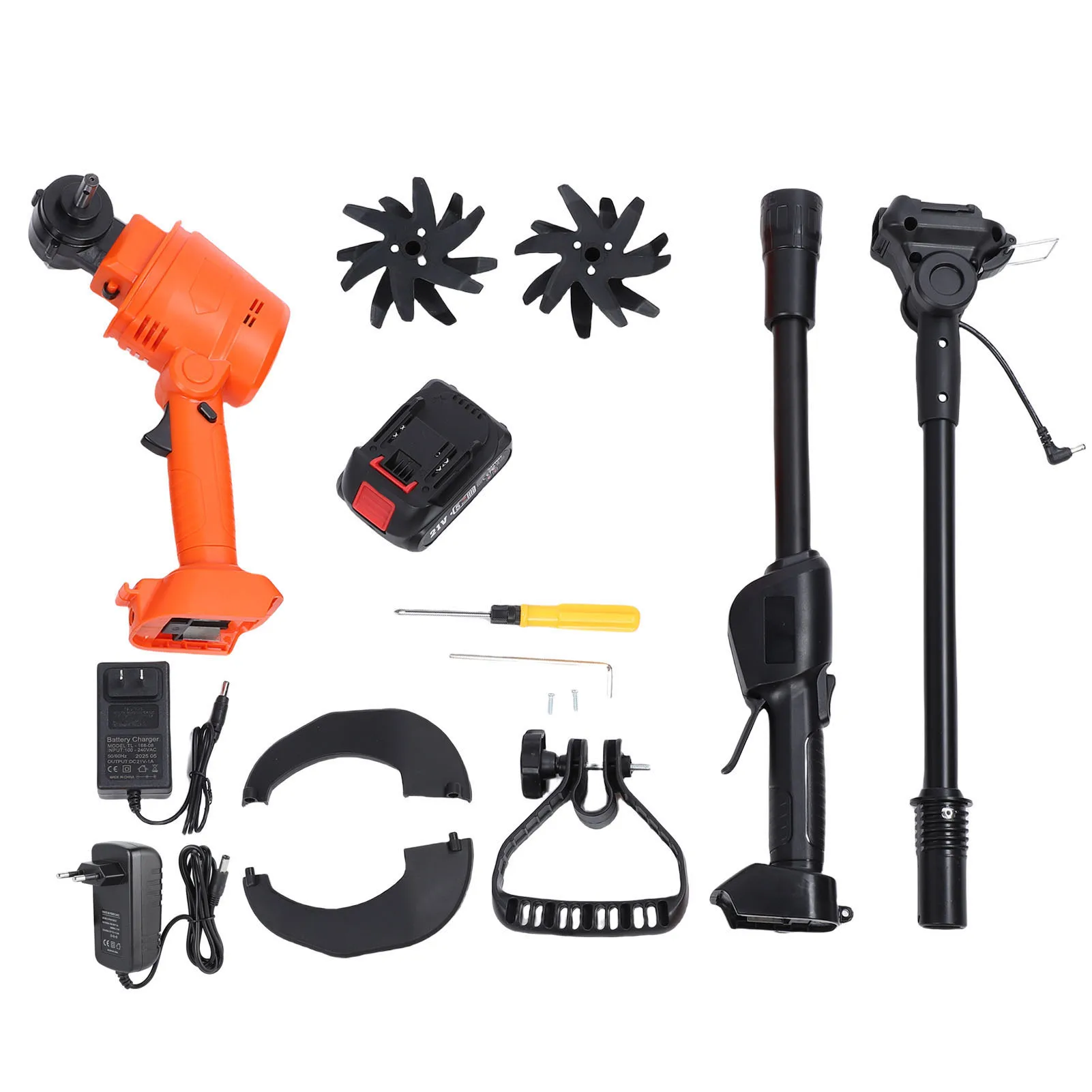 Electric Tiller for Loosening Soil Steel Tines 235RPM Copper Motor Cordless Cultivator 1500mAh Li Battery for Greenhouse Tilling
Electric Tiller for Loosening Soil Steel Tines 235RPM Copper Motor Cordless Cultivator 1500mAh Li Battery for Greenhouse Tilling
