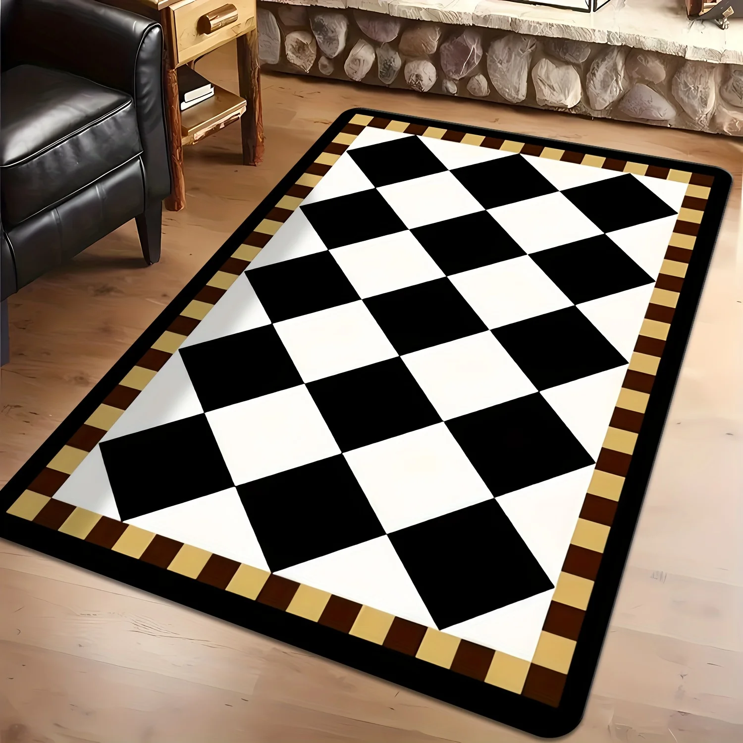 Black White Square Pattern Mat - Washable Coffee Table Rug for Living Room Bedroom Entryway, Indoor Outdoor Patio Decor
Black White Square Pattern Mat - Washable Coffee Table Rug for Living Room Bedroom Entryway, Indoor Outdoor Patio Decor