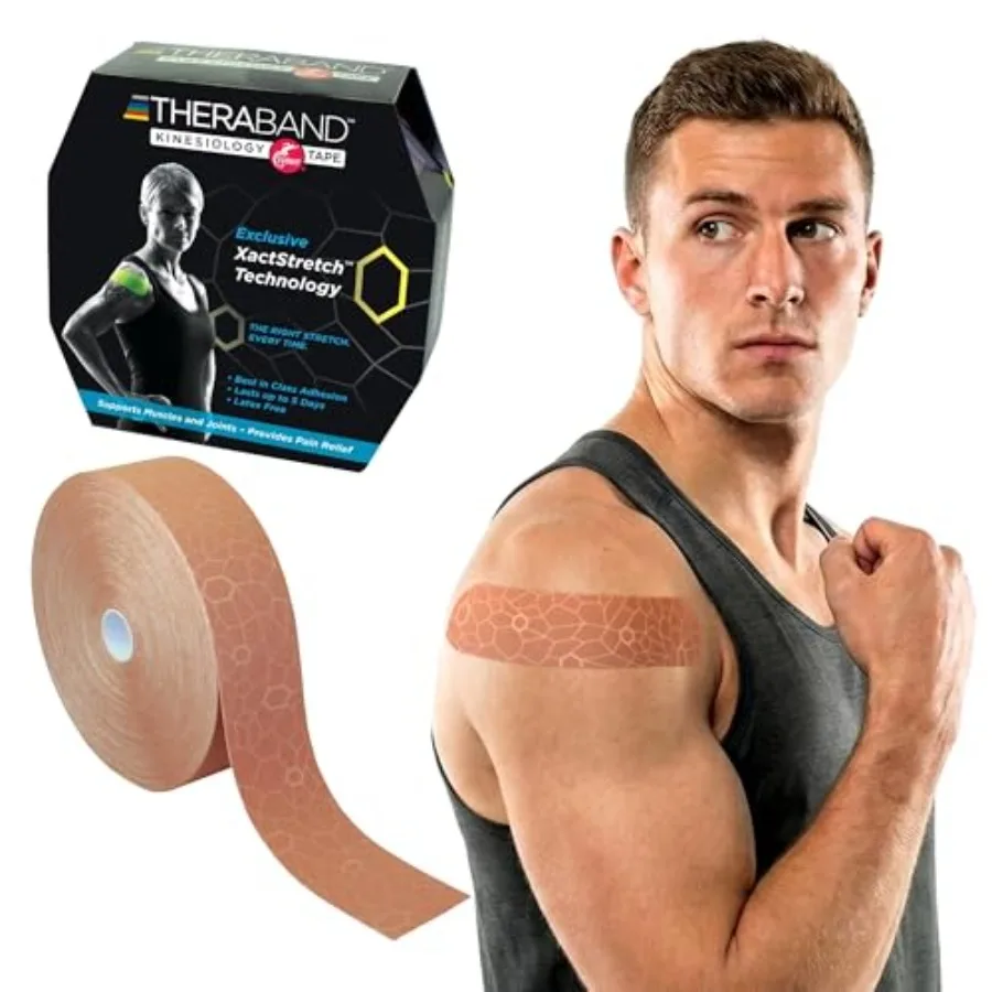 THERABAND Kinesiology Tape, Beige/Beige, 2'' X 103.3 Foot Bulk Roll, with XactStretch Indicators, Long-Lasting Athletic Tape fo
THERABAND Kinesiology Tape, Beige/Beige, 2'' X 103.3 Foot Bulk Roll, with XactStretch Indicators, Long-Lasting Athletic Tape fo