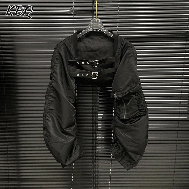 KBQ Solid Spliced Belts Chic Design Sense Short Coats For Women Cardigan Long Sleeve High Street Jackets Female Fashion Style
KBQ Solid Spliced Belts Chic Design Sense Short Coats For Women Cardigan Long Sleeve High Street Jackets Female Fashion Style