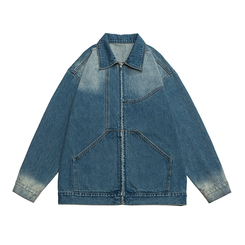 Fashion Gradient Men's Denim Jacket Autumn Baggy Large Pocket Stitching Vintage Washed Jeans Coat Hip Hop Trend Streetwear
Fashion Gradient Men's Denim Jacket Autumn Baggy Large Pocket Stitching Vintage Washed Jeans Coat Hip Hop Trend Streetwear
