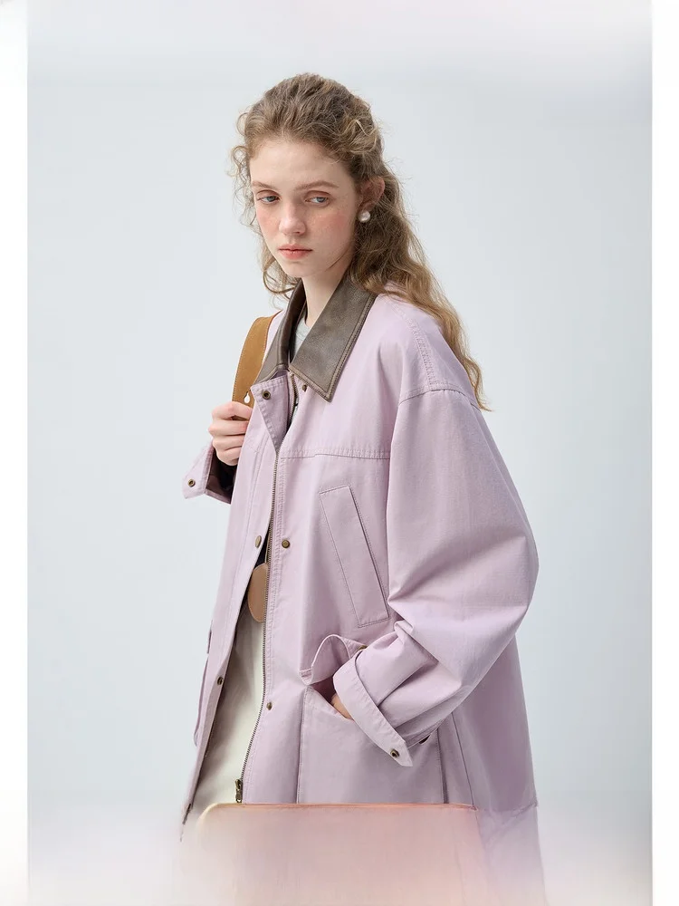 Vega Chang, женская весна 2026, новинка, фиолетовая верхняя одежда из кожи тофу в стиле пэчворк, корейское свободное пальто, повседневное пальто
Vega Chang, женская весна 2026, новинка, фиолетовая верхняя одежда из кожи тофу в стиле пэчворк, корейское свободное пальто, повседневное пальто