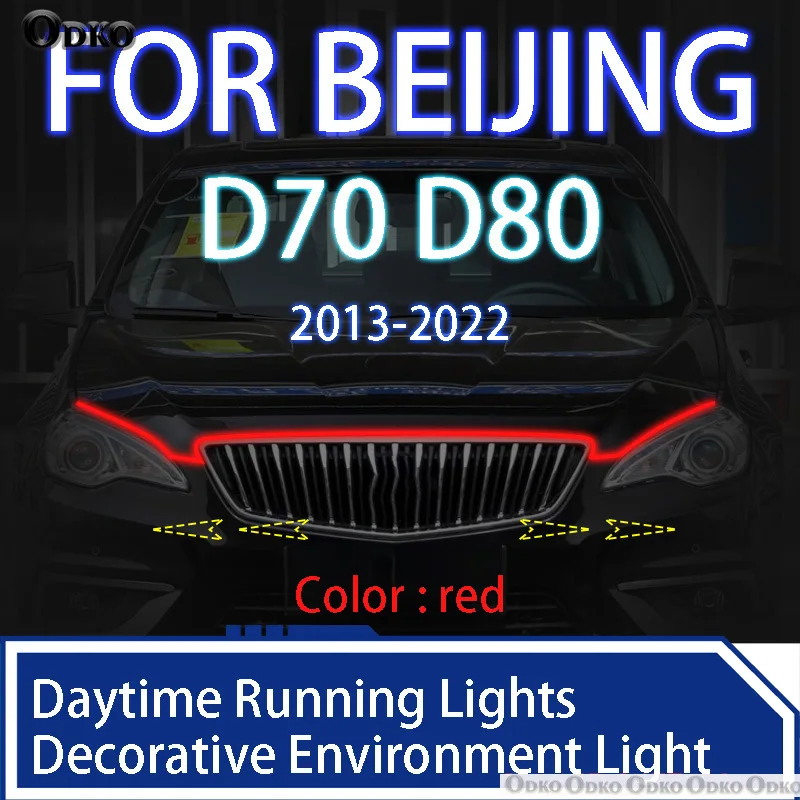 Для BEIJING D70 D80 2013-2022 гг. Новое обновление светодиодных дневных ходовых огней, сканирование запуска капота автомобиля, направляющая DRL, декоративная лампа окружающего света 12 В
Для BEIJING D70 D80 2013-2022 гг. Новое обновление светодиодных дневных ходовых огней, сканирование запуска капота автомобиля, направляющая DRL, декоративная лампа окружающего света 12 В