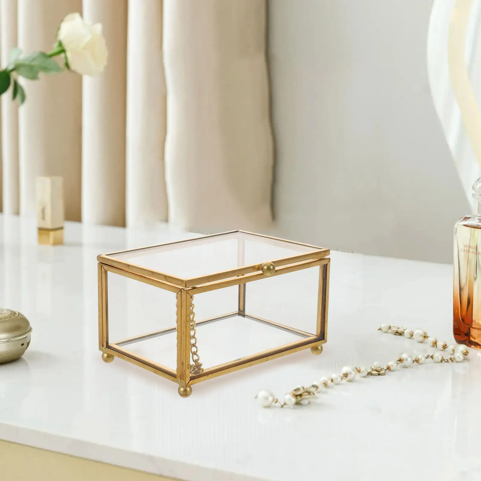 Vintage Glass Jewelry Organizer Rectangle Lidded Display Case 4x2.8x2.4 Clear Keepsake Jewelry Storage Box Bedroom Living Room
Vintage Glass Jewelry Organizer Rectangle Lidded Display Case 4x2.8x2.4 Clear Keepsake Jewelry Storage Box Bedroom Living Room