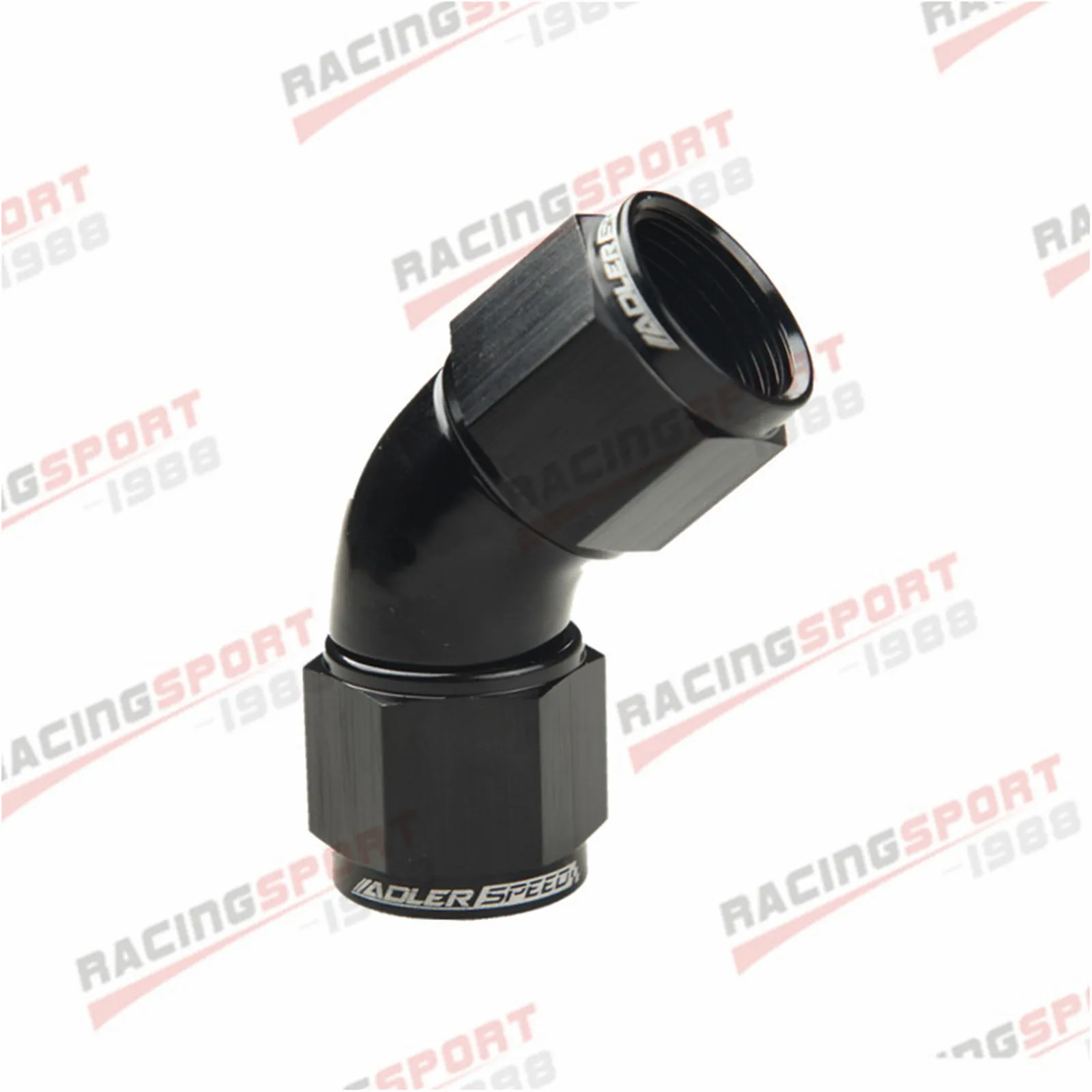 Aluminum 45 Degree AN8 AN-8 Female To Female Full Flow Adapter Fitting Black
Aluminum 45 Degree AN8 AN-8 Female To Female Full Flow Adapter Fitting Black