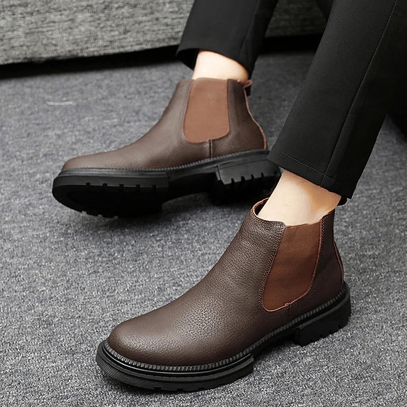 Fashionable Thick Soled Non Slip Workwear Boots Luxury Brand Winter Plush Warm Business Boots High-quality Classic Chelsea Boots
Fashionable Thick Soled Non Slip Workwear Boots Luxury Brand Winter Plush Warm Business Boots High-quality Classic Chelsea Boots