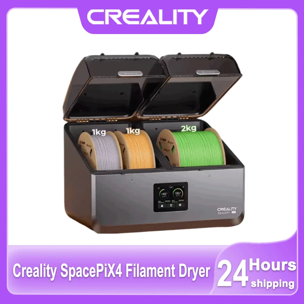 Creality SpacePi X4 Filament Dryer 4 Spools Up To 80℃ Dual Independent Heating Chambers Auto Silent Original for All 3D Printer
Creality SpacePi X4 Filament Dryer 4 Spools Up To 80℃ Dual Independent Heating Chambers Auto Silent Original for All 3D Printer