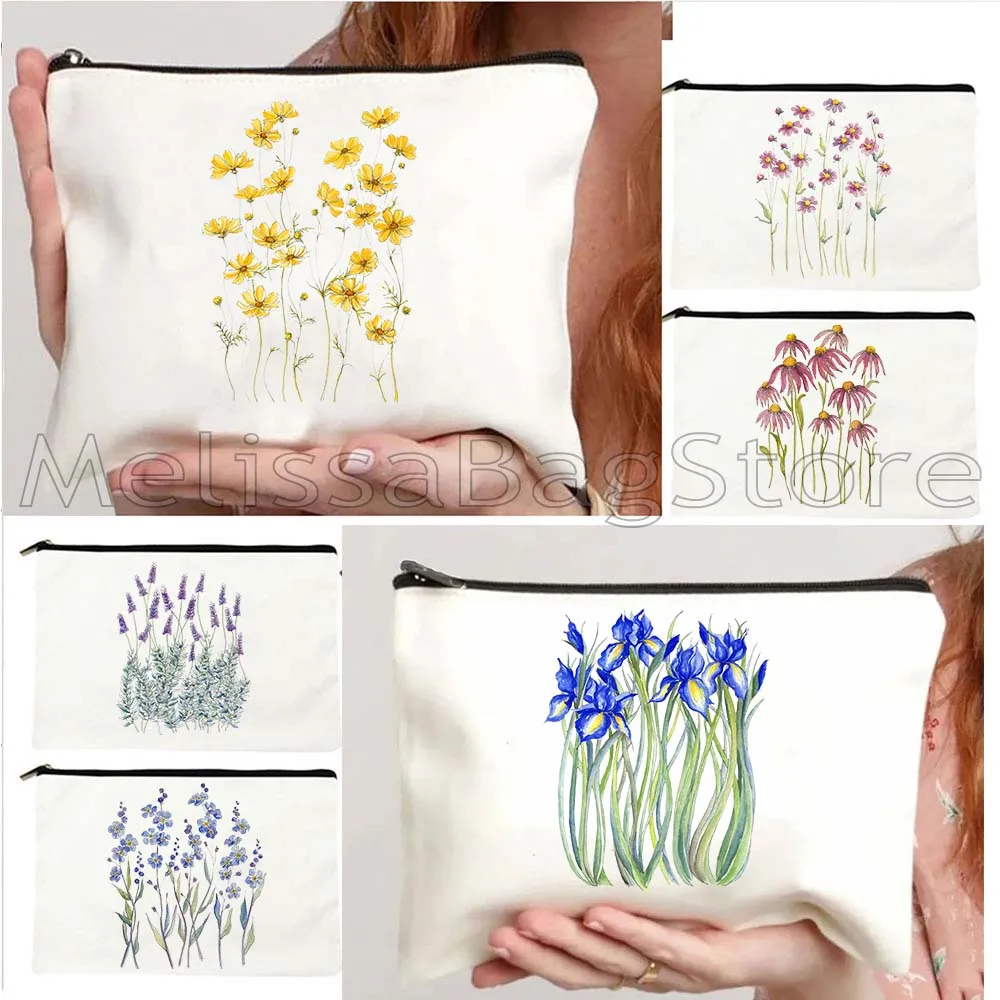 Watercolor Cosmos Flowers Mauve Daisies Floral Poppies Lilac Cute Wildflower Bouquet Iris Storage Cosmetic Bag Makeup Case Pouch
Watercolor Cosmos Flowers Mauve Daisies Floral Poppies Lilac Cute Wildflower Bouquet Iris Storage Cosmetic Bag Makeup Case Pouch