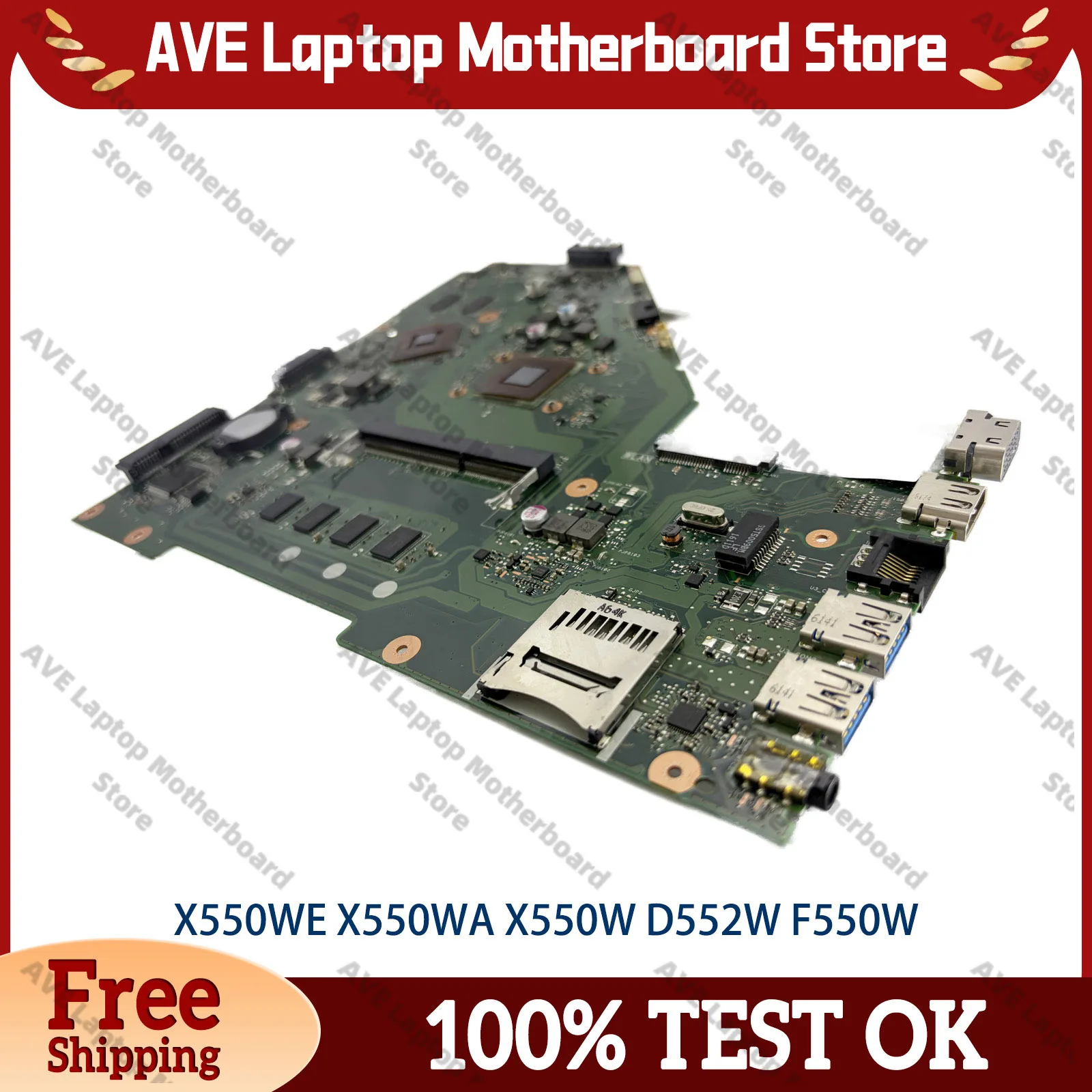 X550WE Laptop Motherboard For ASUS VivoBook X550WE F550WE X550W X552EP Y581E Y582E X552W Notebook Mainboard With A4 A6 CPU stk
X550WE Laptop Motherboard For ASUS VivoBook X550WE F550WE X550W X552EP Y581E Y582E X552W Notebook Mainboard With A4 A6 CPU stk