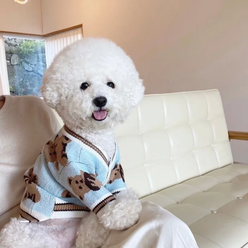 Pet Winter Sweater Teddy Bear Pattern Knitted Bichon Frise Warm Clothes Poodle Cartoon Open Button Clothes
Pet Winter Sweater Teddy Bear Pattern Knitted Bichon Frise Warm Clothes Poodle Cartoon Open Button Clothes
