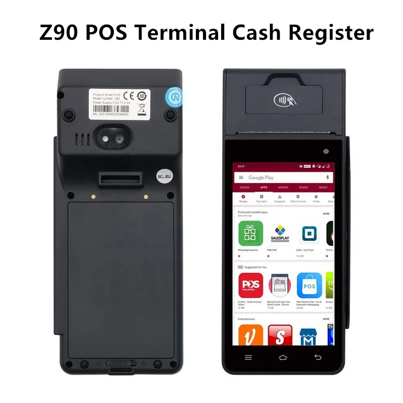 Android 12.0 POS terminal mobile payment cash register with card reader NFC GPS WIFI Bluetooth scanner 58mm thermal printer
Android 12.0 POS terminal mobile payment cash register with card reader NFC GPS WIFI Bluetooth scanner 58mm thermal printer