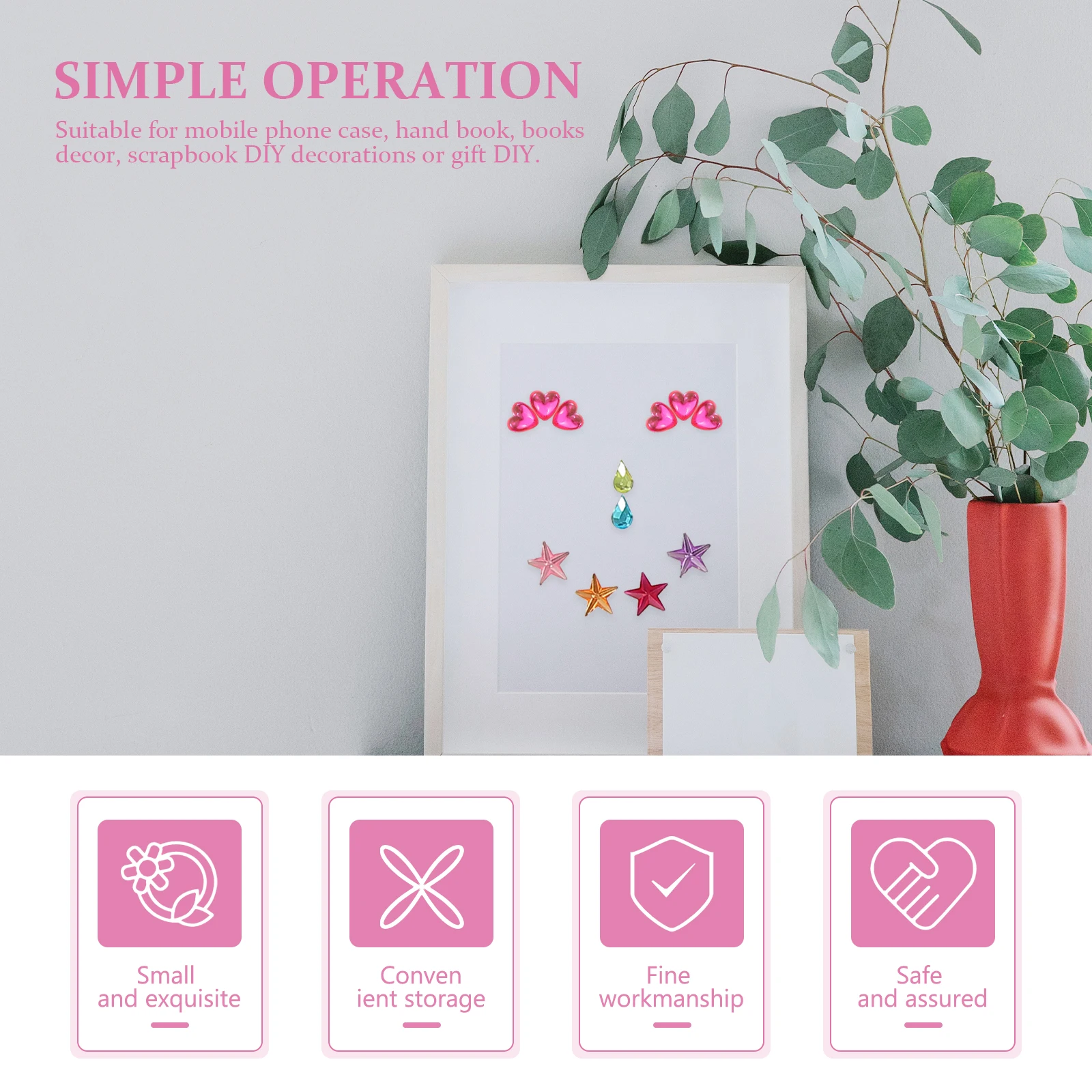 Crystal Diamond Decorative Stickers 8 Sheets Plastic Gems for Phone Case Scrapbook DIY Decor Projects Storage Containers
Crystal Diamond Decorative Stickers 8 Sheets Plastic Gems for Phone Case Scrapbook DIY Decor Projects Storage Containers