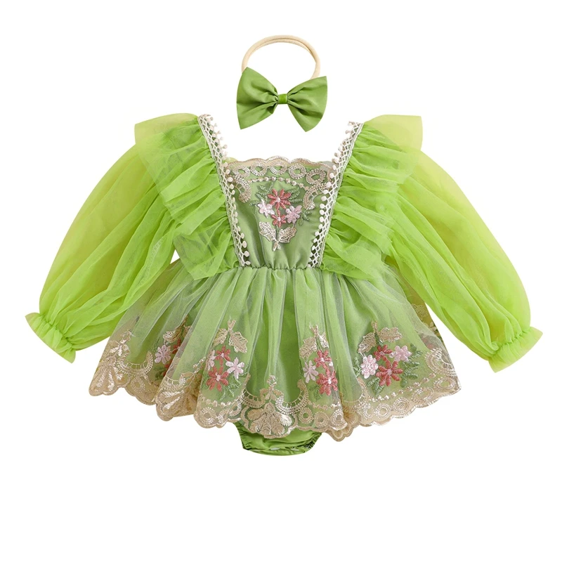 Осенний комбинезон для маленьких девочек, платье с длинными рукавами и цветочной вышивкой, тюлевой лоскутный комбинезон с повязкой на голову
Осенний комбинезон для маленьких девочек, платье с длинными рукавами и цветочной вышивкой, тюлевой лоскутный комбинезон с повязкой на голову