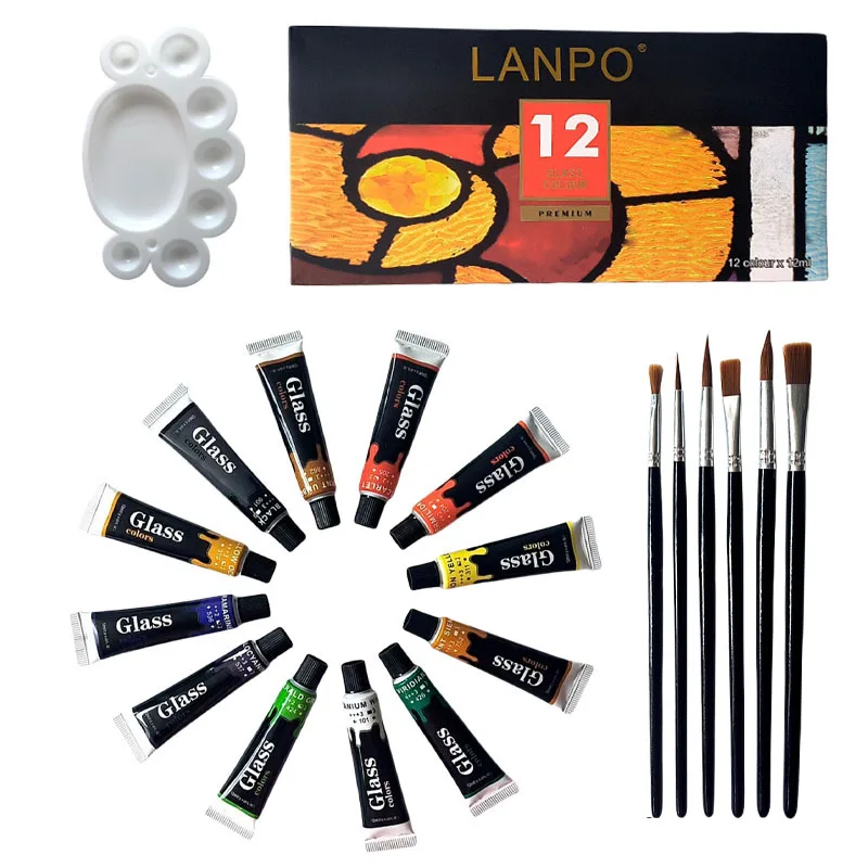 12 цветов 12 мл стеклянная краска + 6 ручек + набор цветных палитр ручная роспись «сделай сам» Водонепроницаемая краска
12 цветов 12 мл стеклянная краска + 6 ручек + набор цветных палитр ручная роспись «сделай сам» Водонепроницаемая краска